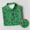Maxcorners Dark Green Golf Items Seamless Pattern St. Patrick’s Day Shamrock Golf Shirt, Women's Golf Tops, Ladies Golf Polos