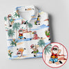 Maxcorners Beach Party Santa Christmas Golf Shirt, Women's Golf Tops, Printed Golf Shirt, Golf Polo For Women LM1507