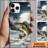 Maxcorners Fishing Moon Ocean Splash Personalized Name Phone Case (8 Fish Species)