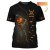 Maxcorners Custom Name Golf Polos, Halloween Skeleton Golf Shirt, Crazy Golf Shirts For Men's