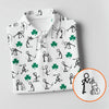 Maxcorners Stick Figure Golf Pose St Patrick's Day Shamrock White Golf Shirt, Polo Shirts For Men, Golf Shirts For Men