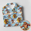Maxcorners Surfing Bigfoot Hawaiian Golf Shirt, Womens Golf Tops, Golf Polo For Women LM1507