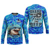 Maxcorners Shark Fishing UPF Shirts, Shark Mode On Fear The Deep, Funny Fishing Shirt, Gift For Fisherman