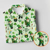 Maxcorners Happy St Patrick's Day Gnomes Shamrock Golf Shirt, Men's Funny Golf Shirts, Golf Shirts For Men