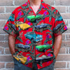 Maxcorners Personalized Classic Car Hawaiian Shirt, Purple Parrot Seamless Pattern, Custom Photo Car Aloha Shirts (Up to 5 photos)