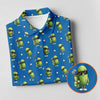 Maxcorners Cartoon Cactus Golfer Blue Golf Shirt, Women’s Golf Polo, Golf Tops For Women, Printed Golf Shirt LM1507