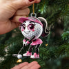 Maxcorners Cute Golf Ball Female Golf Acrylic Ornament, Golf Xmas Ornaments, Golf Christmas Gifts LM1611