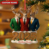 Maxcorners Personalized Brothers Forever 2025 Christmas Ornament, Custom Name Deer Trio in Suits, Funny Family Brother Gift Decor MT2411
