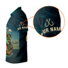 Maxcorners Born To Fish Forced To Work Funny Skeleton Fishing UPF Shirts, Presents For Fishermen, Men's Fishing Shirt