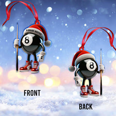 Maxcorners Custom Name Billiard Ornament, Billiard Lover Christmas Gifts 2D Flat LM2211