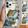 Maxcorners Fishing Phone Case Splash Water Gold Lightning Pattern Personalized Name Phone Case (8 Fish Species)
