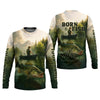 Maxcorners Born To Fish Forced To Work Fishing SPF Shirts, Custom Fishing Shirts, Fishing Shirts For Men, Funny Fisherman Gift