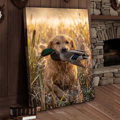 Maxcorners Duck Hunting Scene With Multiple Dogs In Wetlands Personalized Name Canvas