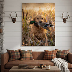 Maxcorners Duck Hunting Scene With Multiple Dogs In Wetlands Personalized Name Canvas