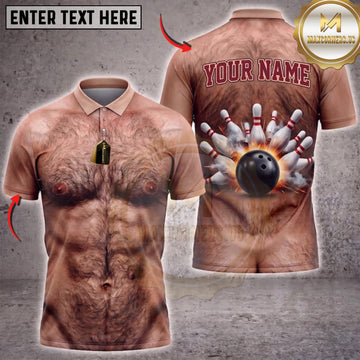 Maxcorners Bowling Athletic Body Bowling Ball Pins Personalized Name 3D Unisex Shirt