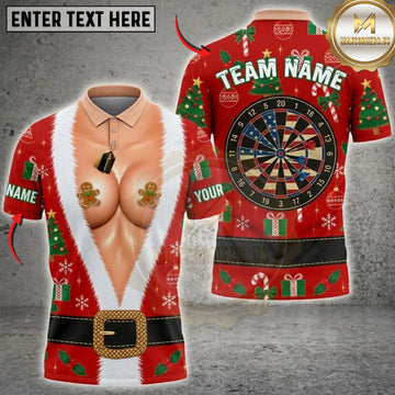 Maxcorners Darts Christmas Elf Suit Canadian Maple Leaf Dartboard Personalized Name 3D Unisex Shirt