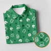 Maxcorners Leprechaun Hat Shamrock Beer Seamless Pattern St. Patrick’s Day Golf Shirt, Polo Shirts For Men, Golf Shirts For Men