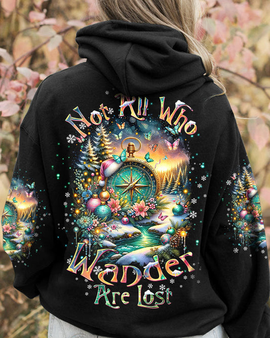 Maxcorners Not All Who Wander Are Lost Compass Christmas All Over Print LM2101