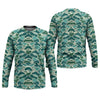 Maxcorners Green Camo Performance Fishing Shirts, SPF Shirt For Men, Hooded Fishing Shirt, Fishing Shirts For Men