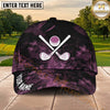 Maxcorners Golf Ball and Crossed Clubs Smoke Pattern Personalized Name 3D Classic Cap
