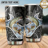 Maxcorners Fishing Tumbler Black White Paisley Bandana Design Personalized Name Tumbler (13 Species)