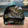 Maxcorners Fishing Hexagon Camo Water Splash Personalized 3D Cap (12 Fish Species)