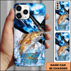 Maxcorners Fishing Hook Lure Splash Artwork Personalized Name Phone Case Gift For Anglers (12 Fish Species)