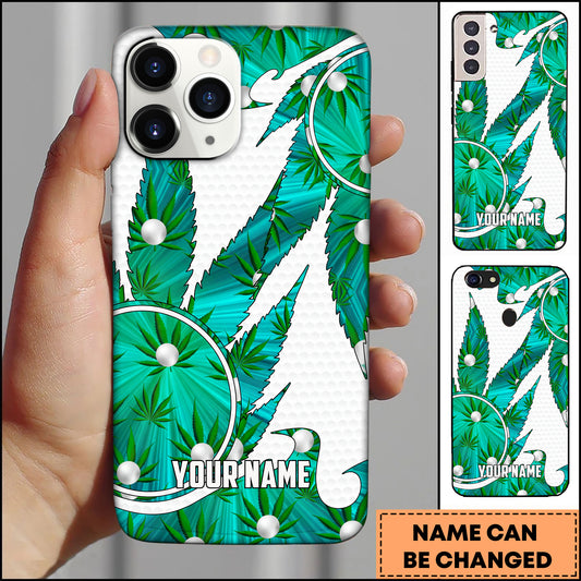 Maxcorners Golf Tropical Green Herbal Leaf Pattern Personalized Phone Case