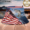 Maxcorners Fishing Epic Sunset Skeleton Angler with Dramatic Scene Personalized Name 3D Bucket Hat (13 Fish Species)