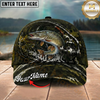 Maxcorners Fishing Camouflage Water Splash Rod Reel Personalized 3D Cap (12 Fish Species)