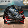 Maxcorners Fishing Black Red Lightning Splash Personalized 3D Cap (12 Fish Species)