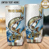 Maxcorners Fishing Tumbler White Gold Marble Geometric Design Personalized Name Tumbler (13 Species)