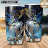 Maxcorners Fishing Tumbler Golden X-Ray Skeleton Design Personalized Name Tumbler (13 Species)