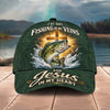 Maxcorners Fishing Green Faith Quote Water Splash 3D Cap (12 Fish Species)