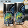 Maxcorners Fishing Tumbler Black Blue Carbon Panel Design Personalized Name Tumbler (13 Species)