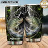 Maxcorners Fishing Tumbler Green Storm Lightning Forest Design Personalized Name Tumbler (13 Species)
