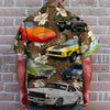 Maxcorners Personalized Muscle Car Hawaiian Shirt, Floral Pattern Custom Photo Car Aloha Shirts (Up to 5 photos)