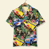 Maxcorners Drag Racing Custom Car Photos with Floral Pattern, Personalized Hawaiian Shirt, Gifts for Drag Racers (Up to 5 photos)