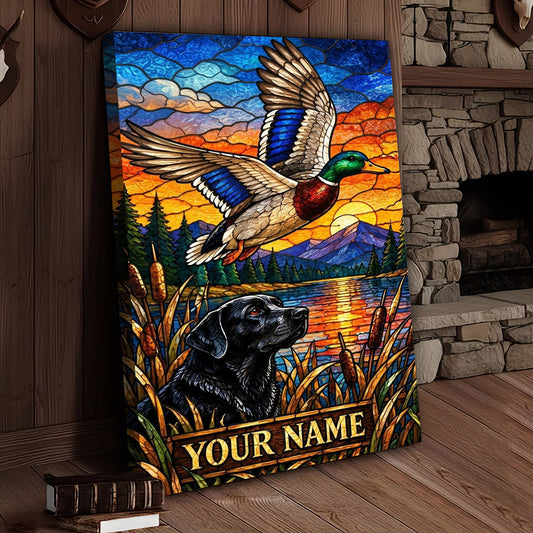 Maxcorners Moose Hunting Vintage Engraved Mountain Personalized Canvas Wall Art