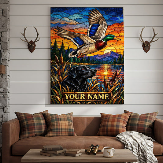 Maxcorners Moose Hunting Vintage Engraved Mountain Personalized Canvas Wall Art