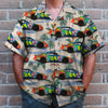 Maxcorners Personalized Racing Car Hawaiian Shirt, Seamless Tree Pattern Custom Photo Car Aloha Shirts
