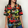 Maxcorners Personalized Muscle Car Hawaiian Shirt, Seamless Floral Custom Photo Car Aloha Shirts (Up to 5 photos)