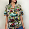 Maxcorners Personalized Hot Rod Hawaiian Shirt, American Map Pattern Custom Photo Car Aloha Shirts