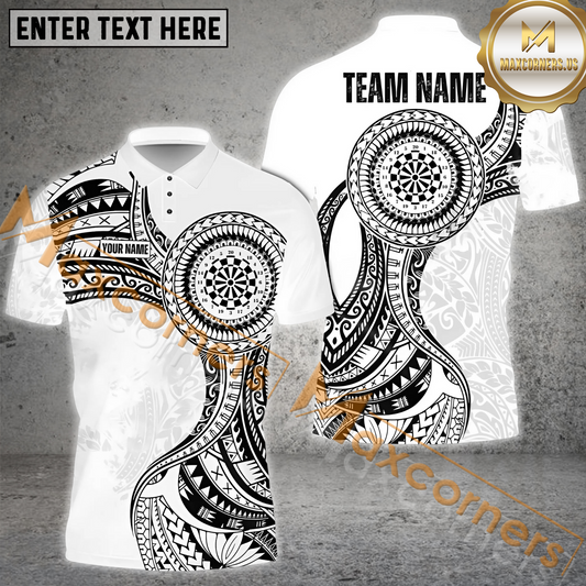 Maxcorners Darts Viking Pattern Mutilcolor Options Personalized Name, Team Name 3D Polo Shirt