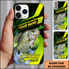 Maxcorners Neon Green Modern Graphic Personalized Name Phone Case (13 Fish Species)