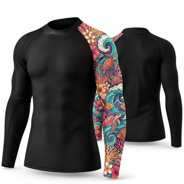 Maxcorners Personalized Paisley Tattoo Black Shirt with Rich Floral Paisley Sleeve 3D All Over Printed Shirts, Best Gifts for Tattoo Lovers
