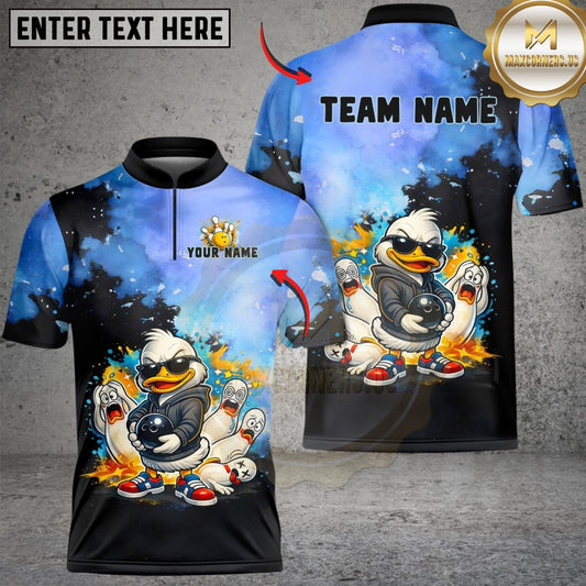 Maxcorners Funny Screaming Pins Bowling Customized Name, Team Name 3D Shirt