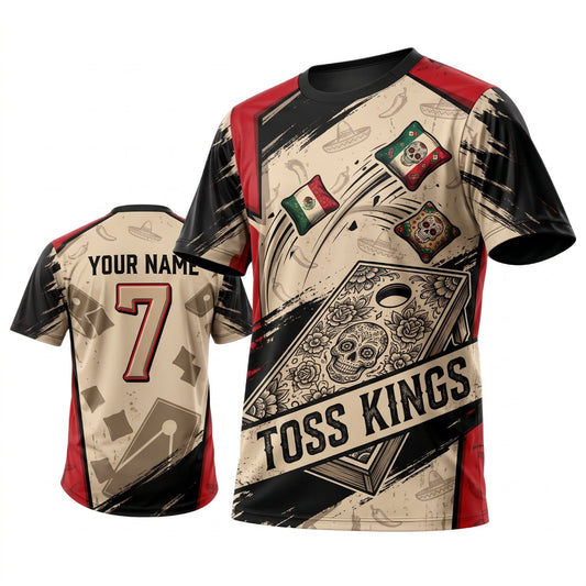 Maxcorners Cornhole Toss Kings Vintage Money Personalized Name 3D Unisex Shirt