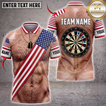 Maxcorners Darts Red White Stripe Sash Dartboard Personalized Name 3D Unisex Shirt