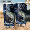 Maxcorners Fishing Tumbler Deep Blue Galaxy Honeycomb Design Personalized Name Tumbler (13 Species)